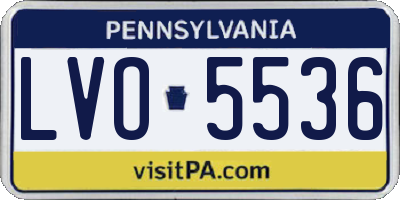PA license plate LVO5536