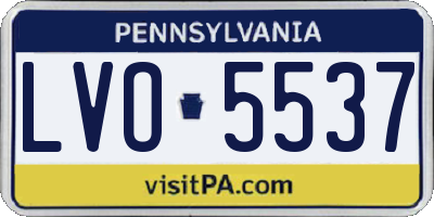 PA license plate LVO5537