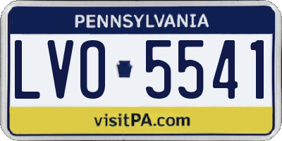 PA license plate LVO5541