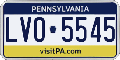PA license plate LVO5545