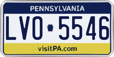 PA license plate LVO5546