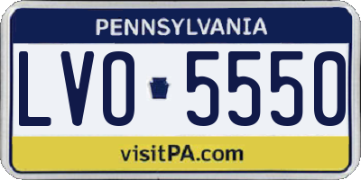 PA license plate LVO5550