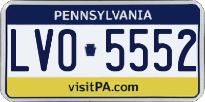 PA license plate LVO5552