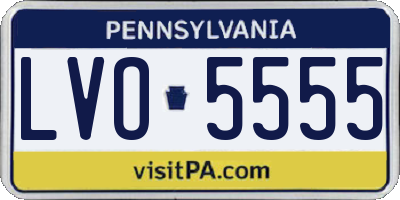 PA license plate LVO5555
