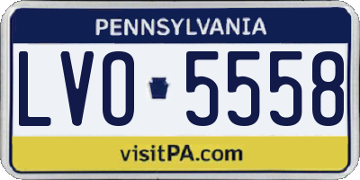 PA license plate LVO5558