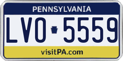 PA license plate LVO5559