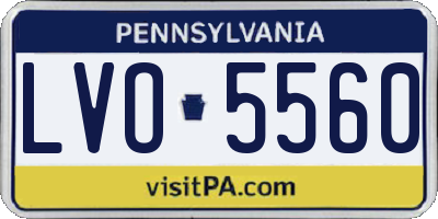 PA license plate LVO5560