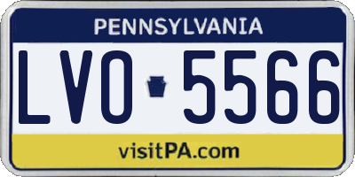 PA license plate LVO5566