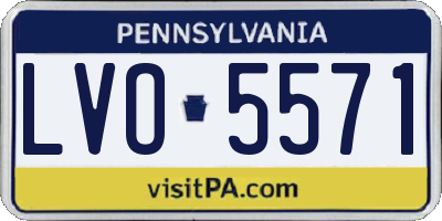 PA license plate LVO5571