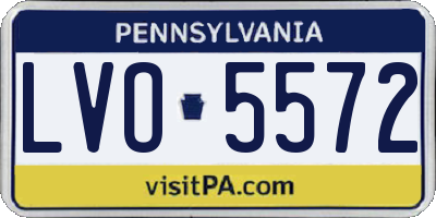 PA license plate LVO5572