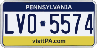 PA license plate LVO5574
