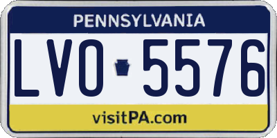 PA license plate LVO5576
