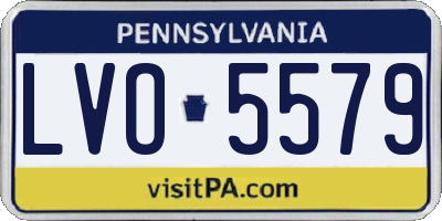 PA license plate LVO5579