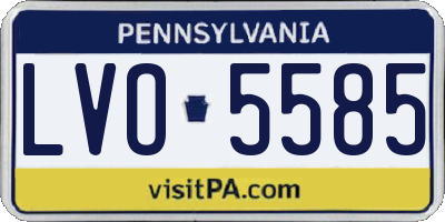 PA license plate LVO5585