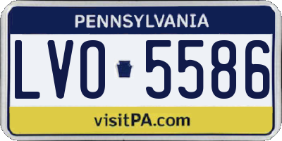 PA license plate LVO5586