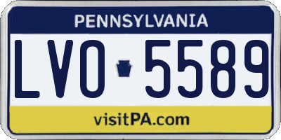 PA license plate LVO5589
