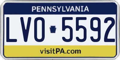 PA license plate LVO5592