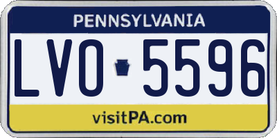PA license plate LVO5596