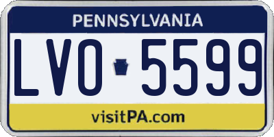 PA license plate LVO5599