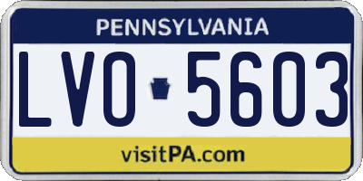PA license plate LVO5603