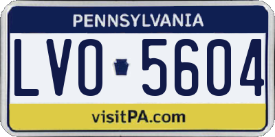 PA license plate LVO5604