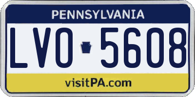 PA license plate LVO5608