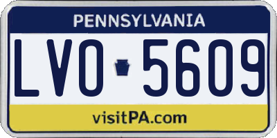 PA license plate LVO5609