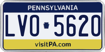 PA license plate LVO5620