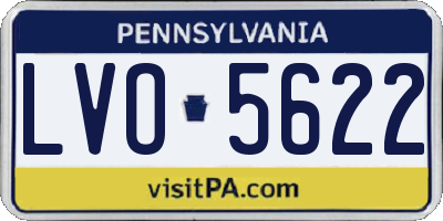 PA license plate LVO5622