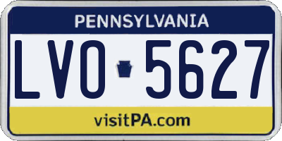 PA license plate LVO5627