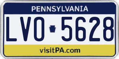 PA license plate LVO5628