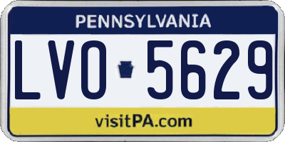 PA license plate LVO5629