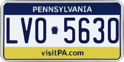 PA license plate LVO5630