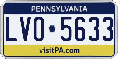 PA license plate LVO5633