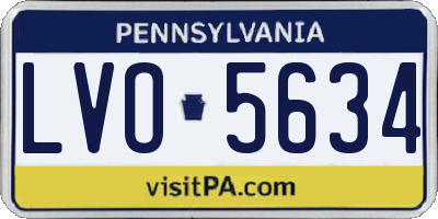 PA license plate LVO5634
