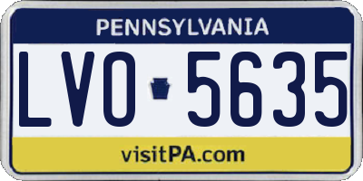 PA license plate LVO5635