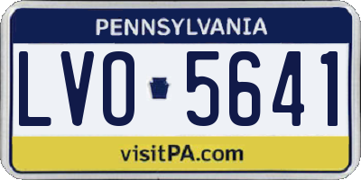 PA license plate LVO5641