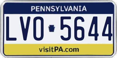 PA license plate LVO5644