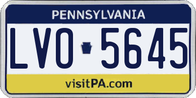 PA license plate LVO5645