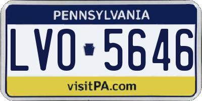 PA license plate LVO5646