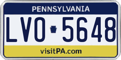 PA license plate LVO5648
