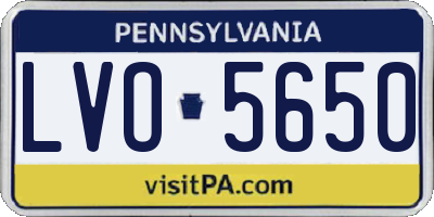 PA license plate LVO5650