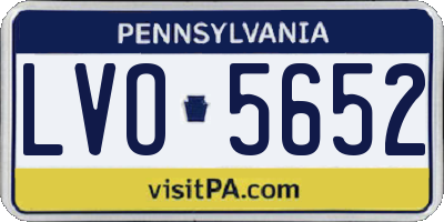 PA license plate LVO5652