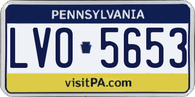 PA license plate LVO5653
