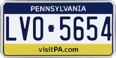 PA license plate LVO5654