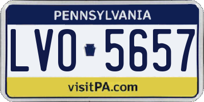 PA license plate LVO5657