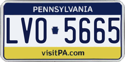 PA license plate LVO5665