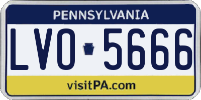 PA license plate LVO5666