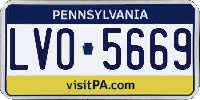 PA license plate LVO5669