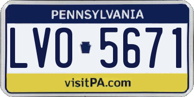 PA license plate LVO5671
